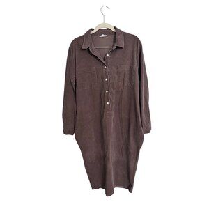 The pick corduroy shirt dress size M oversized mocha minimalist‎ lagenlook